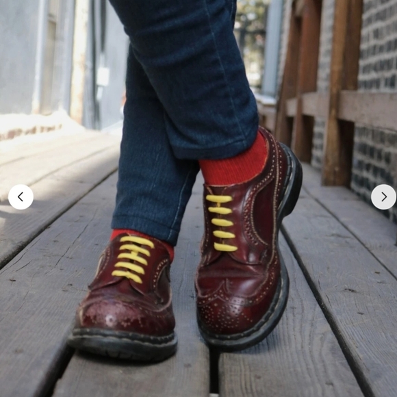 Gripfast Shoes Made In England 6 Steel Toe OXFORD Burgundy Wingtip 90s Oxblood
